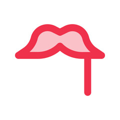 Sticker - moustache outline fill icon