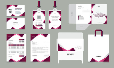 Wall Mural - corporate modern stationary set design template