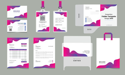 Wall Mural - Stationery template design