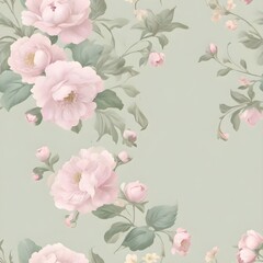 Wall Mural - a vintage floral seamless pattern, generative ai