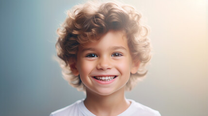 Wall Mural - A portrait of a cheerful young boy