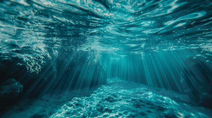 Canvas Print - underwater scene with bubbles