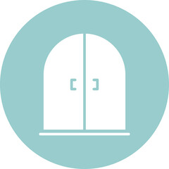 Sticker - Doors Vector Glyph Multi Circle