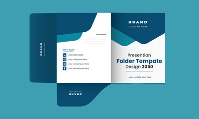 Wall Mural - Presentation folder template design, Folder design, cover for catalog,