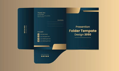 Wall Mural - Presentation folder template design, Folder design, cover for catalog,