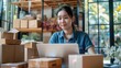 © buraratn - Asian small business owner working at home office. Business retail market and online sell marketing delivery, SME e-commerce concept.