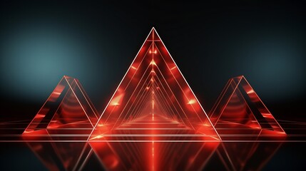 Poster - Abstract Tetrahedron Background with Copy Space - Suitable for Business Cards and Web Use