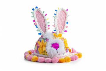 Sticker - A cute handmade Easter bonnet hat covered with easter decorations