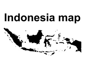 Indonesia detailed map shape, Flat web graphic concept icon symbol vector illustration