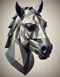 Monochromatic Polygonal Representation of a Horse’s Head, Generative AI