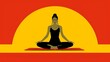 © Nikita44 - women's meditation, yoga illustration, female yoga