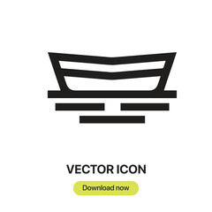 Fototapete - Boat icon vector. Linear-style sign for mobile concept and web design. Boat symbol illustration. Pixel vector graphics - Vector.	
