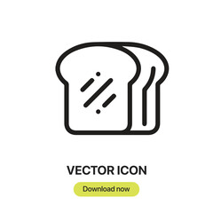 Fototapete - Bread icon vector. Linear-style sign for mobile concept and web design. Bread symbol illustration. Pixel vector graphics - Vector.	
