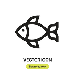 Leinwandbilder - Fish icon vector. Linear-style sign for mobile concept and web design. Fish symbol illustration. Pixel vector graphics - Vector.	
