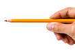 Person Holding Pencil. A person is holding a pencil in their hand, preparing to write or draw. The pencil is gripped firmly between their fingers, ready for use.