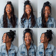 Smiling Woman in Different Styles Manapunk 8k Resolution and Minimalist Beauty