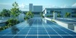 © Attasit - Solar panels being installed on office buildings roof