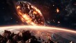 Giant Asteroid Burning Up In Earths Atmosphere