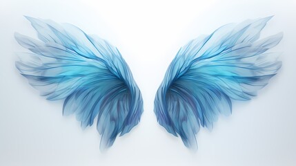 Wall Mural - blue wings on transpared background