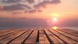 © Thanawat_Suesoypan - Empty wooden table with sunset background with Blur effect.