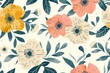 Seamless pattern of illustration of flowers