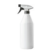 A blank plastic spray bottle with a trigger spray nozzle isolated on transparent background, png