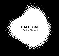 Wall Mural - white dots pattern frame. halftone dots curved pattern background. dotted spot using half tone circl