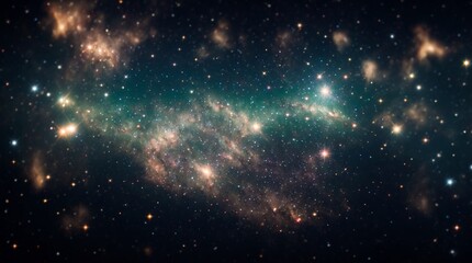 Wall Mural - twinkling starry space celestial dust with bokeh lights