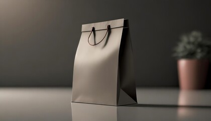 Wall Mural - paper bag isolated with reflect floor for mockup