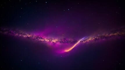 Wall Mural - Radiant purple wave surges through a celestial starlit vista 