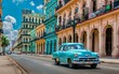 The colorful, bustling streets of Old Havana, classic cars and colonial architecture telling stories of the past 