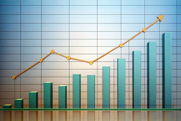 Financial Growth Chart, A line graph depicting steady upward growth, symbolizing success and prosperity.
