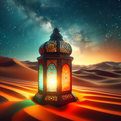 Wall Mural - Arabic lantern in the night, Ramadan, Eid mubarak, Islamic celebration