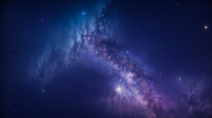 Heavenly tapestry alive with sparkling stars and nebulous clouds in blue and purple 