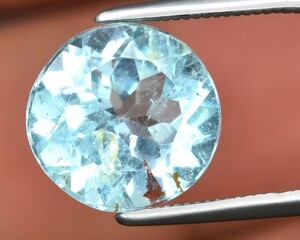 Wall Mural - natural blue topaz gem on the background