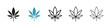 Cannabis Leaf Vector Icon Set. Herbaceous Feature vector symbol for UI design.