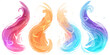 set of light swirl effects wizard spell on a white background.