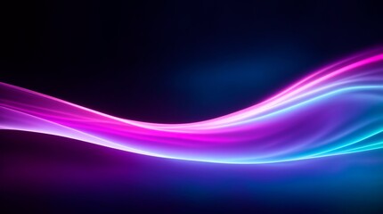 Wall Mural - dazzling luminous waves curve gracefully on a shadowed mystery