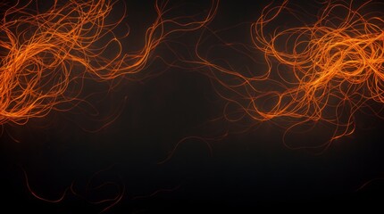 Wall Mural - glowing fiery tendrils artistically portrayed on a mysterious dark background