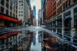 Flooding on the streets of a big city is generated AI