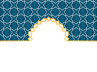 Wall Mural - Islamic Header Decoration Element with gold and blue color
