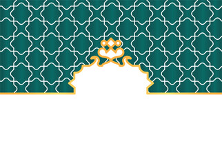 Wall Mural - Islamic Header Decoration Element with gold and emerald color