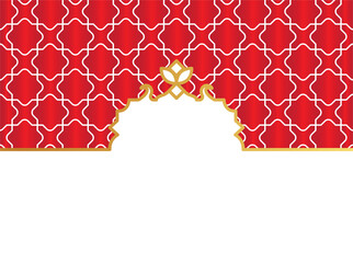 Wall Mural - Islamic Header Decoration Element with gold and red color