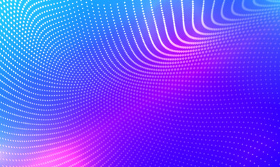 Wall Mural - abstract digital wave of particles. futuristic point wave. digital technology. 3d fractal grid infog