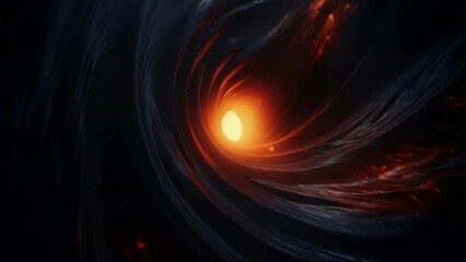 Wall Mural - A black hole emitting an orange light, perfect for science fiction or space-themed projects.