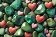heart shaped stone wallpapers Green tone