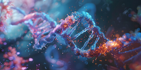 Wall Mural - radiant ribbons: dna radiance 
