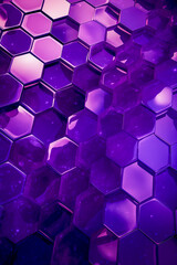 Wall Mural - abstract vertical mystical purple background with crystalline hexagons, creating a mesmerizing illus