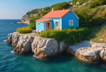 Canvas Print - house on the beach