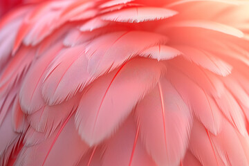 Wall Mural - Flamingo feather background close-up